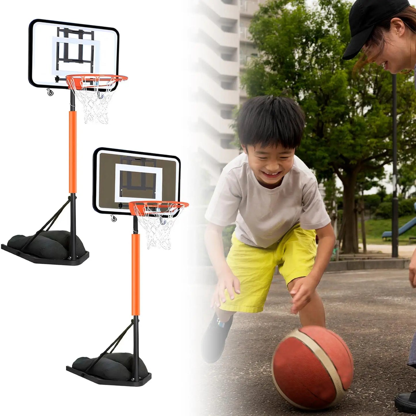Foldable Basketball Hoop Sports Equipment, Folding, Basketball Goal System,