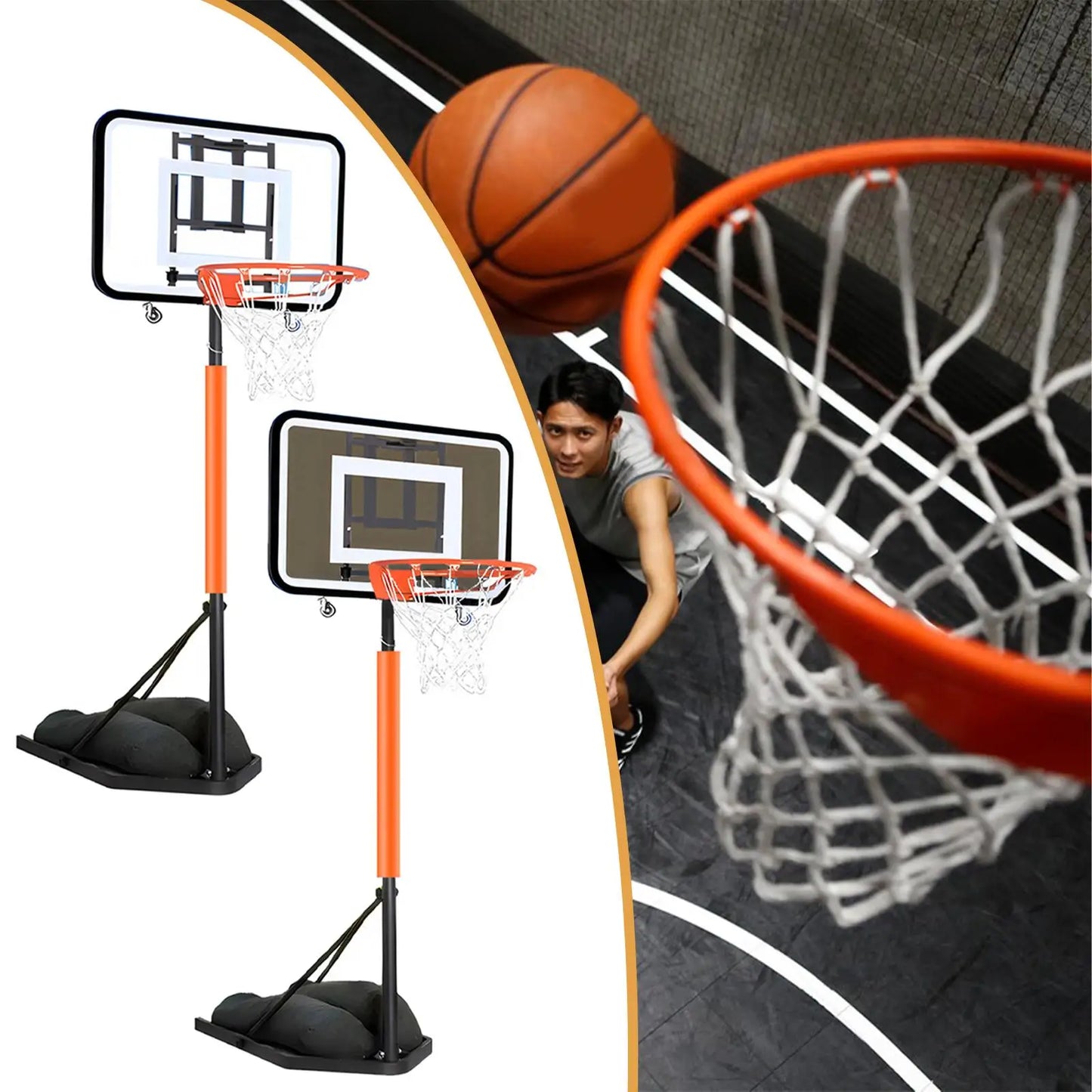 Foldable Basketball Hoop Sports Equipment, Folding, Basketball Goal System,