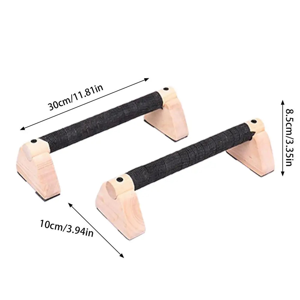 Wood Calisthenics Bar Solid Wood Parallettes Push-Up Bar for Home Gym Floor Workouts Bodyweight Training