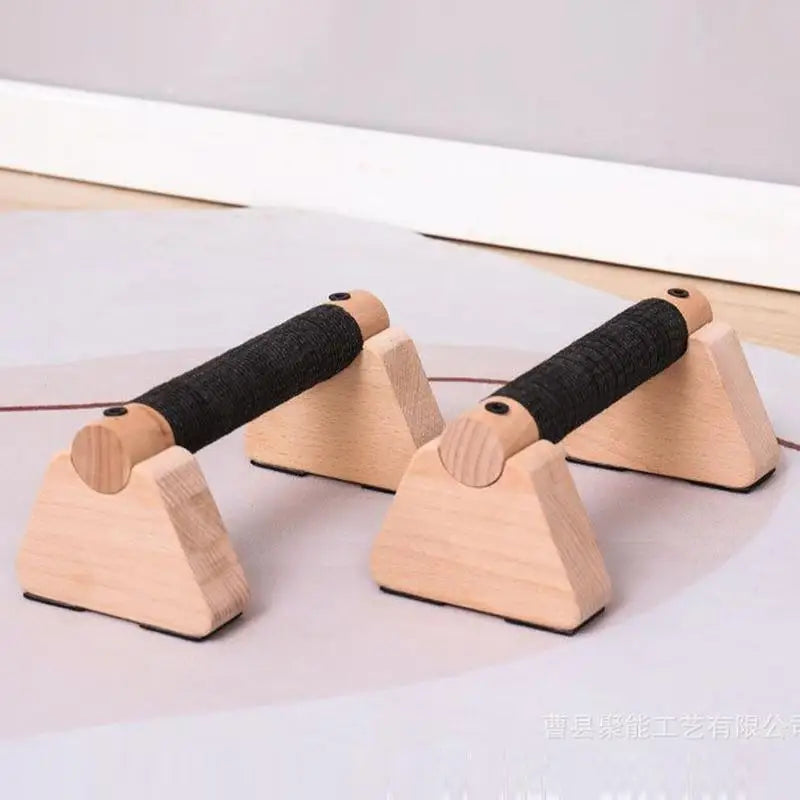 Wood Calisthenics Bar Solid Wood Parallettes Push-Up Bar for Home Gym Floor Workouts Bodyweight Training