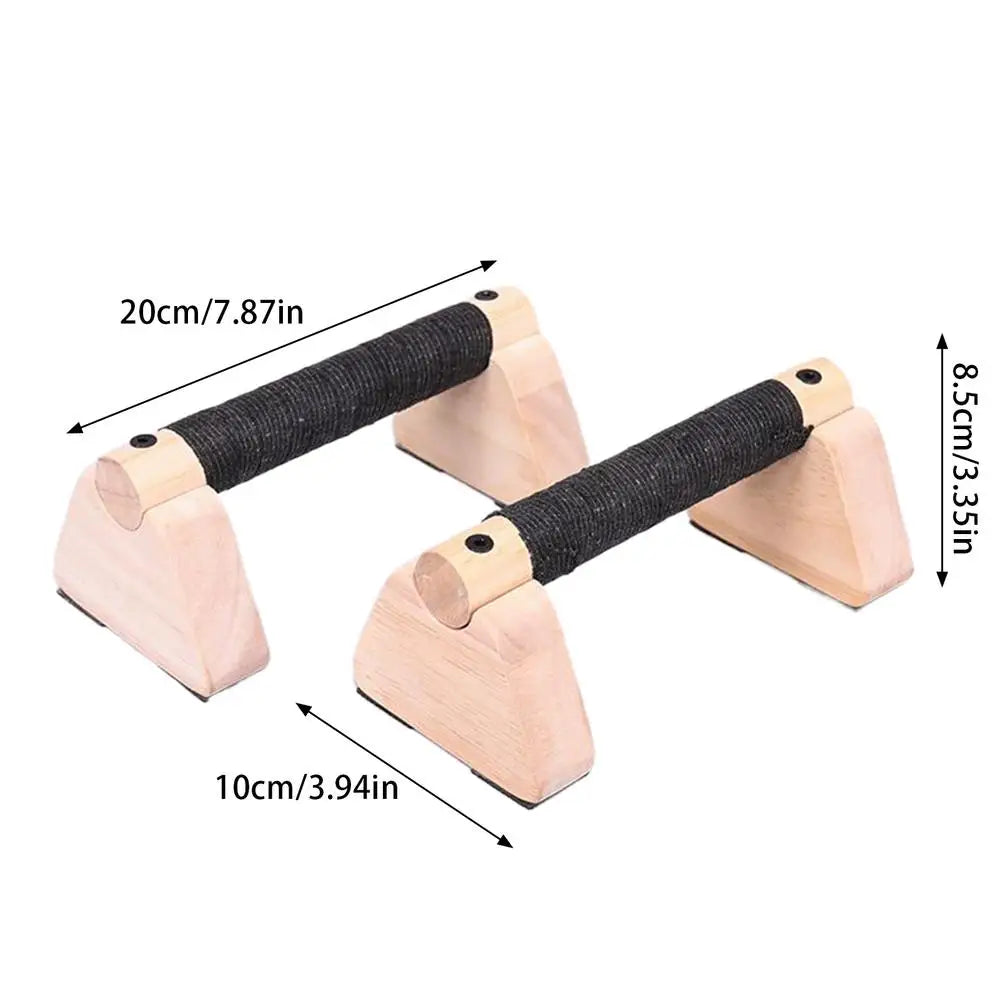 Wood Calisthenics Bar Solid Wood Parallettes Push-Up Bar for Home Gym Floor Workouts Bodyweight Training