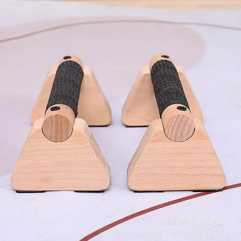 Wood Calisthenics Bar Solid Wood Parallettes Push-Up Bar for Home Gym Floor Workouts Bodyweight Training
